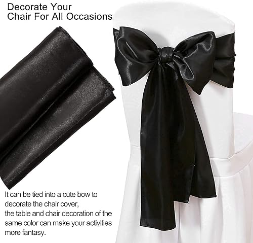Miniatura 4 de Paquete de 5 caminos de mesa negros de 12 x 108 pulgadas de largo, suave seda satinada, camino de mesa negro para fiesta de Año Nuevo, Halloween,