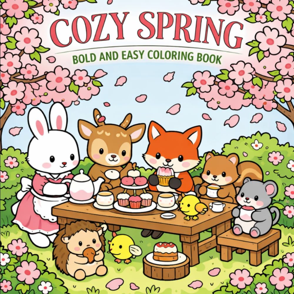 Cozy Spring Bold and Easy Coloring Book (Color for joy)
