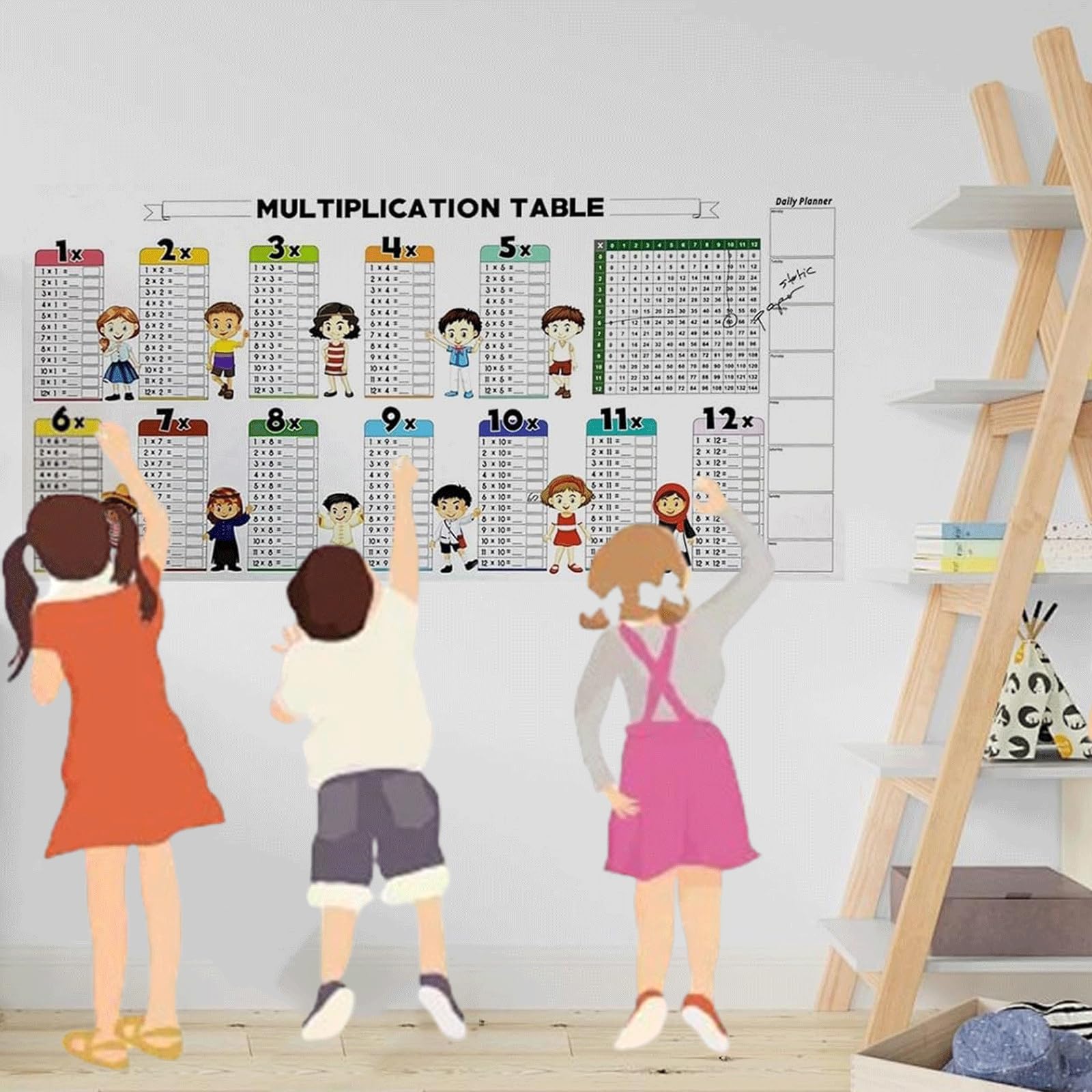 Dry Erase Static Cling Math Learning Chart Kids Educational Dry Erase ...