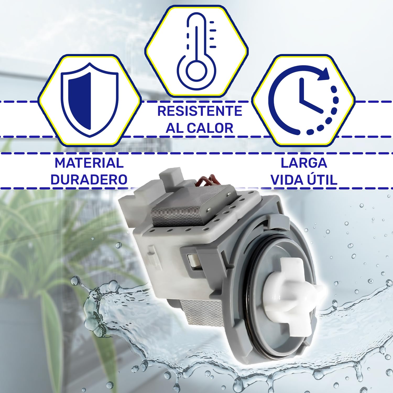 Bomba para Lavavajillas 220/240V 30W con Código Original 1748200100 1740300100 1740300200 1740300300 para Beko - Garantía de 10 Años - MONTERAL