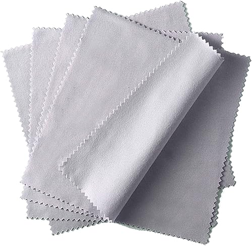 Miniatura 6 de Tyenaza Paño de lentes gris claro, 100 piezas de tela gris claro para lentes de textura cepillada, gamuza de microfibra suave, paño de limpieza