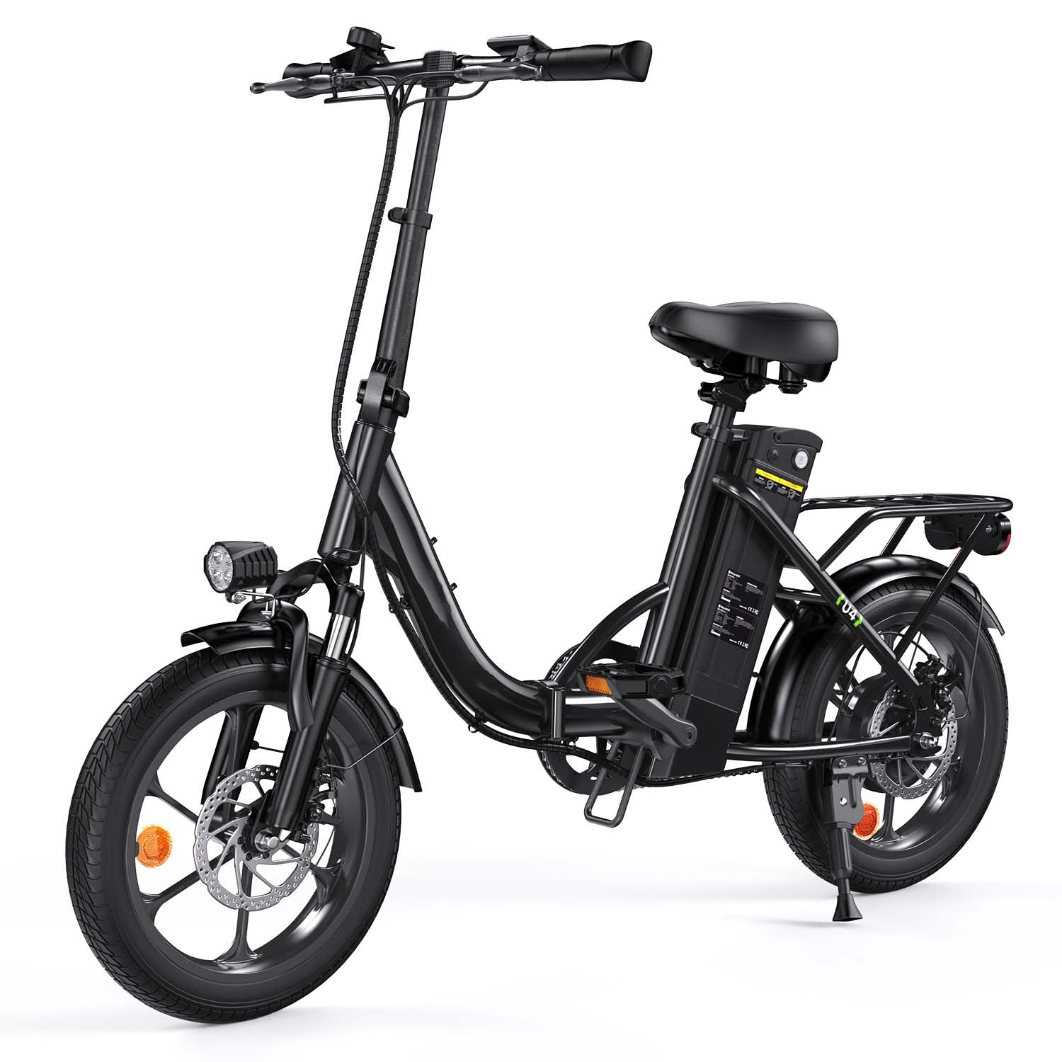 Finbike 250w Bici Elettrica Pieghevole, Bicicletta Elettrica A Pedalata Assistita, 374.4WH Batteria, Max Autonomia 88KM, 3 Modalità Di Guida, Carga 120kg