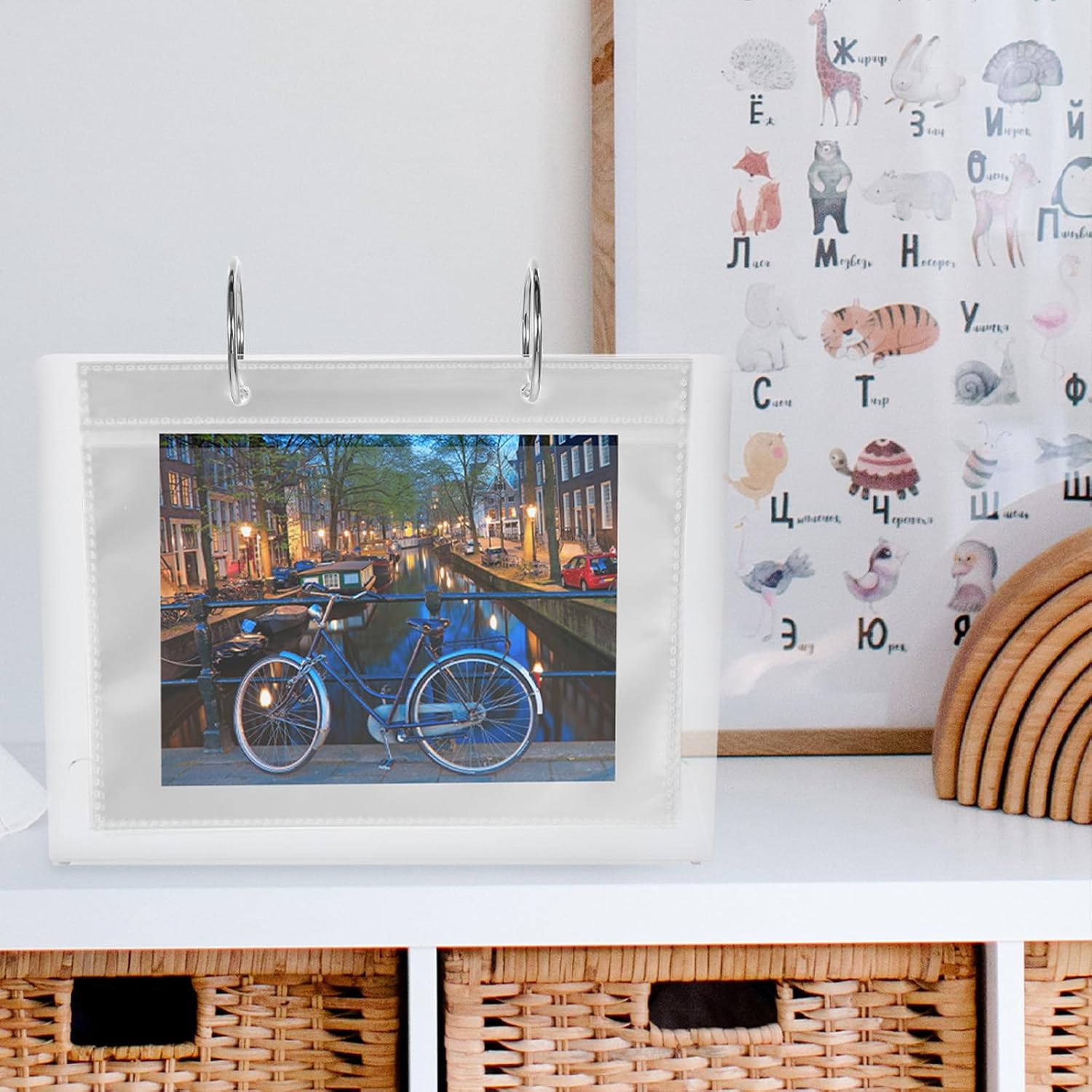 Acrylic Desk Photo Book Holder with 34pcs 6-inch Capacity