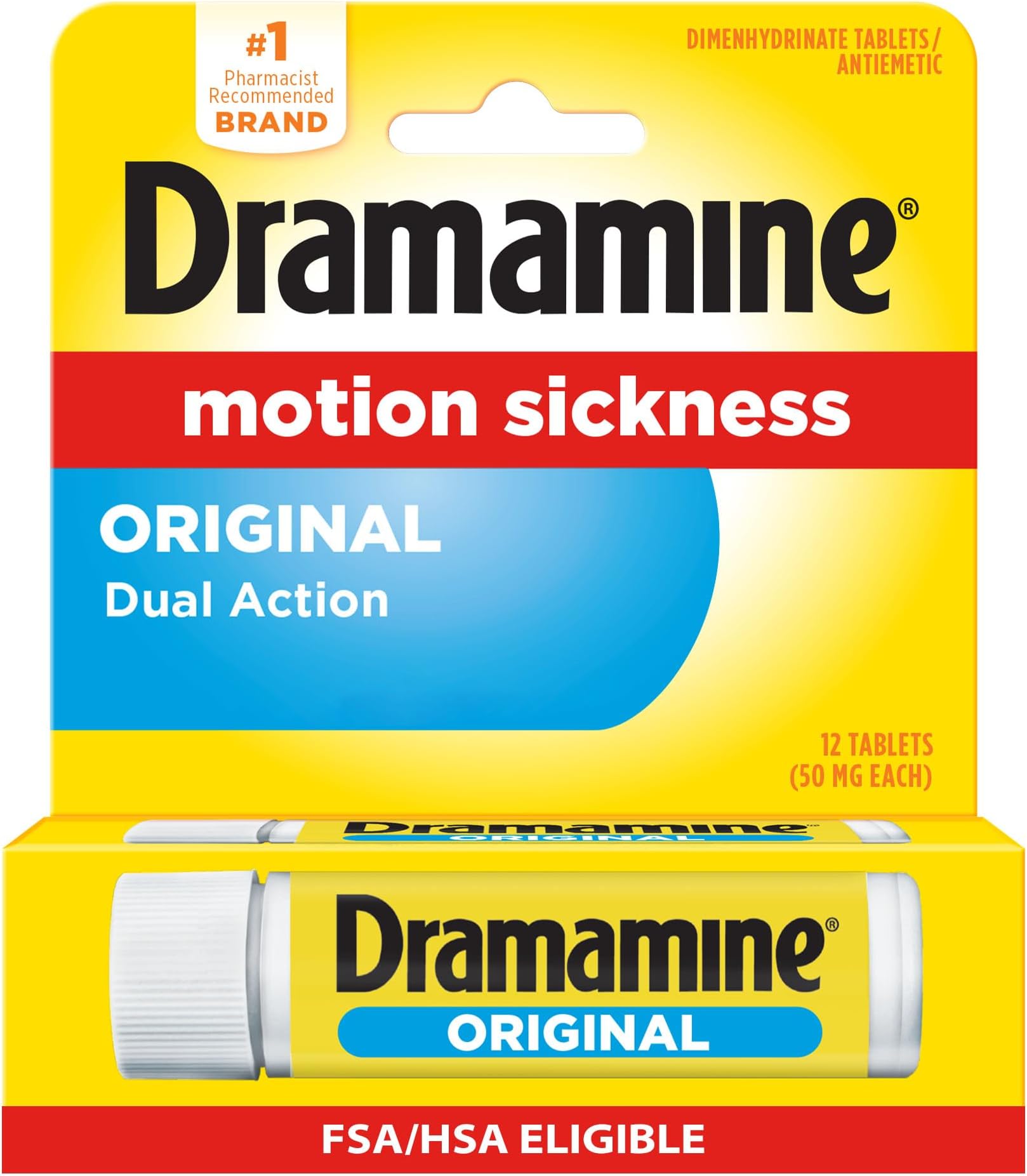 Dramamine Original Formula Motion Sickness Relief | 12 Count (10831248001972)
