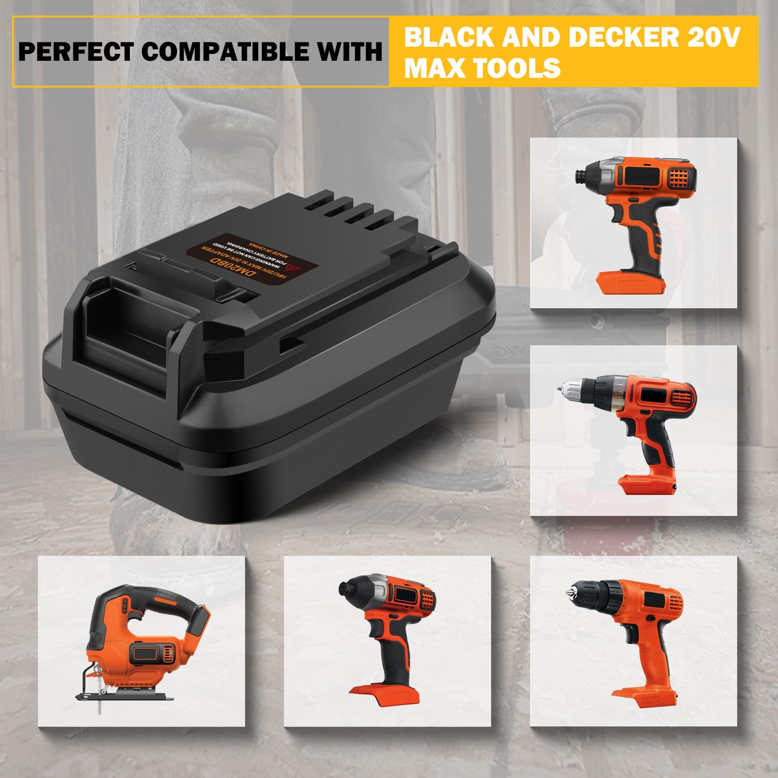 Battery Adapter Converter For Black Decker 20V Li-ion To For Dewalt 18V 20V Tool - Foto 10