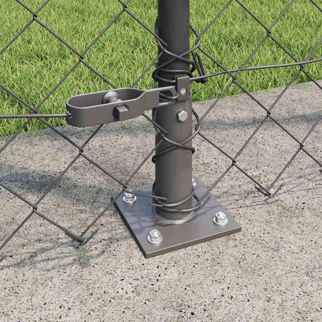 Lot de 10 poteaux de clôture gris de 1,5 m de hauteur en acier avec revêtement en PVC, mailles de 60 x 60 mm, résistants à la corrosion et aux intempéries, pour jardin et terrasse