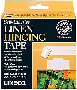 Lineco linen hinging tape, self-adhesive, acid-free, 1.25" x 150'