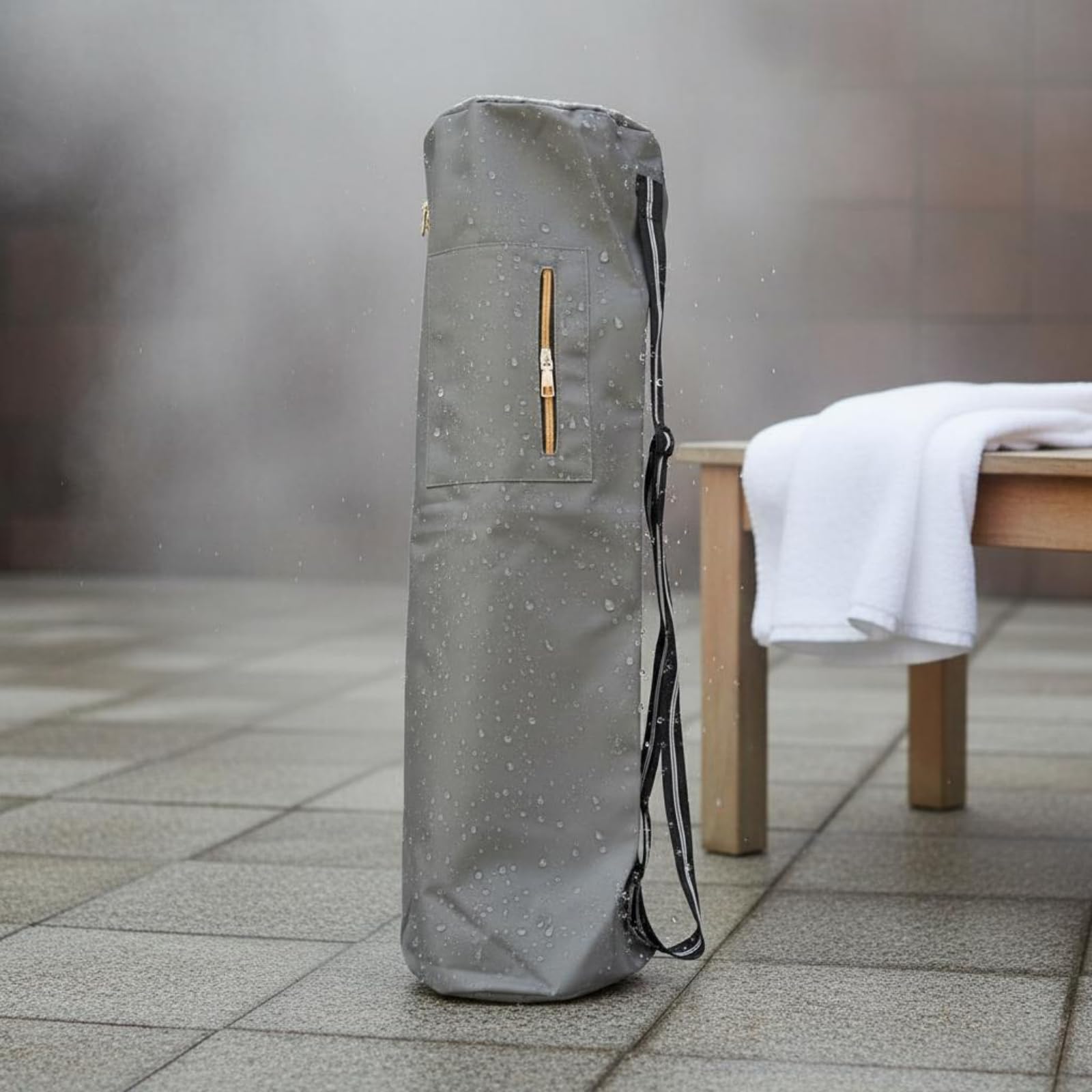 LOVIVER Borsa Sportiva Impermeabile Borsone da Palestra Borsa da Nuoto Zaino a Spalla in Tessuto Oxford Cilindrico con Scomparto Principale Capiente E Tasca, Nero, Nero