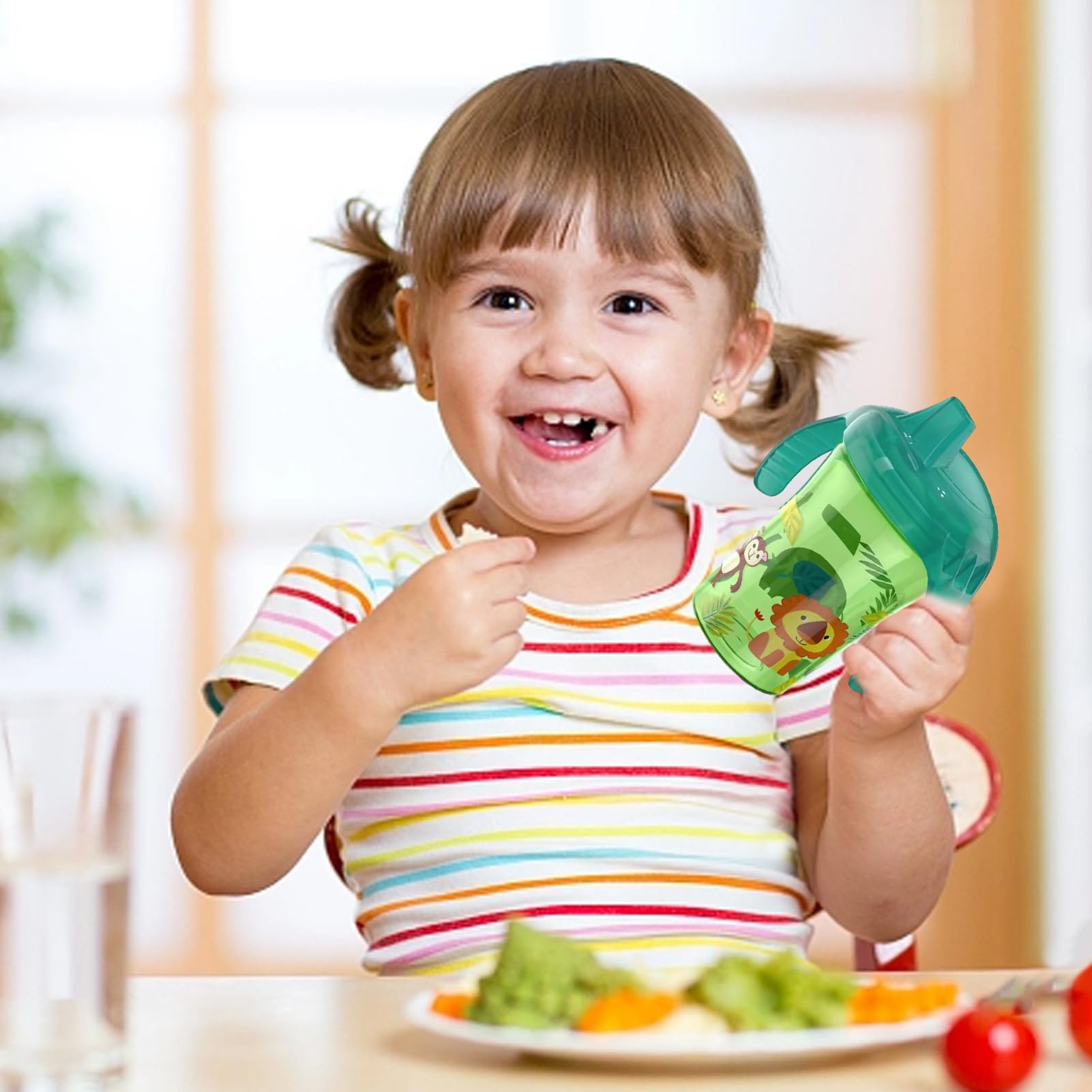 Confezione da 2 bicchieri per snack per bambini, in acciaio inox, a