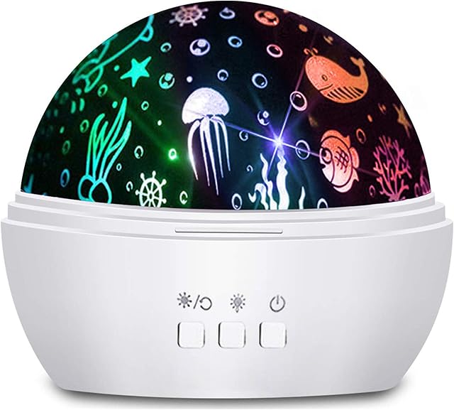 Moredig Baby Lights Projector, Sensory Lights with Starry Sky and Undersea Theme Baby Sensory Toys for Birthday, Chrismas Gifts for Baby - White