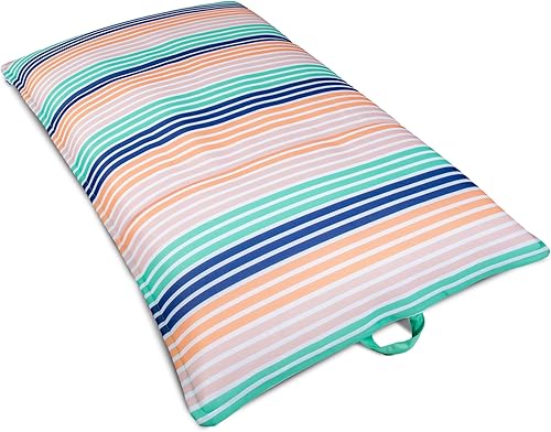 Miniatura 13 de Big Joe Lagoon Flotador estilo tumbona para piscina, no necesita inflado, diseño de rayas náuticas americanas, malla de doble cara, 5 pies, gigante