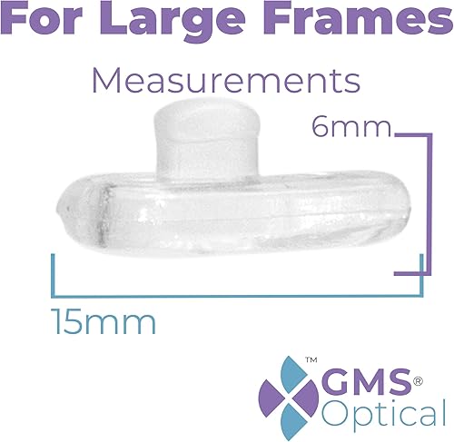 Miniatura 5 de GMS Bolsa de aire óptica de 0.59 pulgadas (0.591 in) con almohadillas de silicona para la nariz, para gafas, gafas de sol y gafas (5 pares)