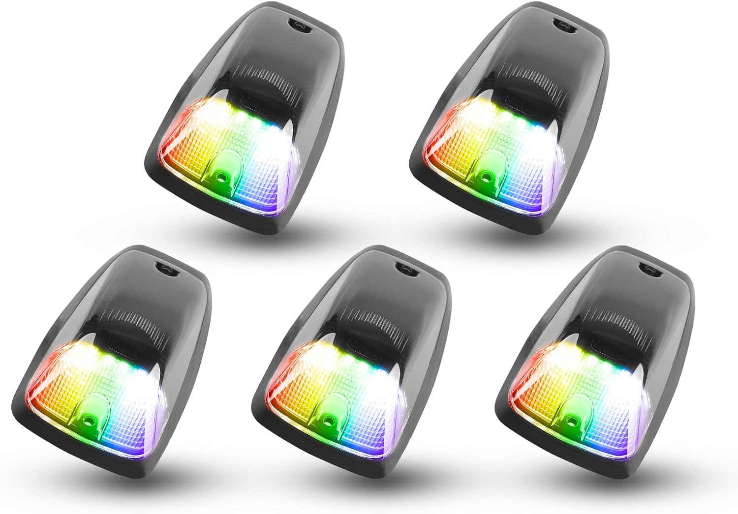 5PCS LED Cab Roof Marker White Lights Compatible with 1988-2002 Chevy GMC CK 1500 2500 3500 5500 6000 6500 7000 7500 Pickup Trucks, Top Clearance Marker Light, Roof Running Light Assembly