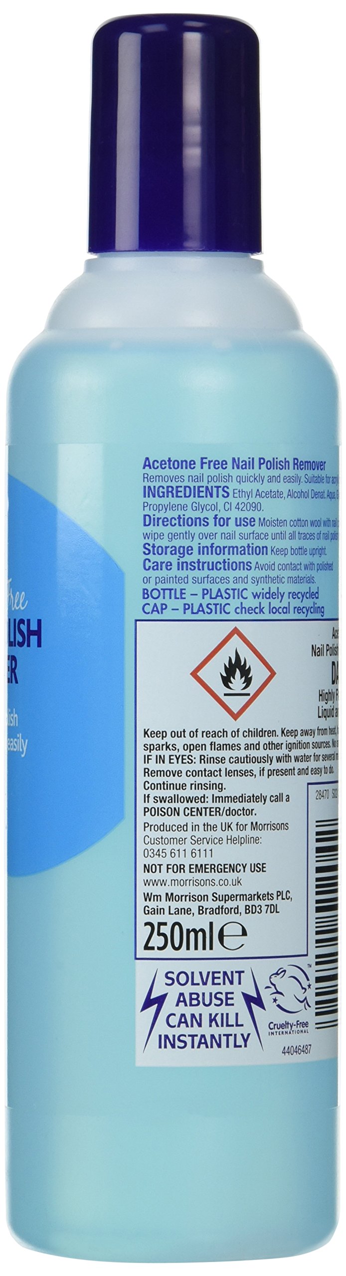 Morrisons Acetone Free Nail Polish Remover, 250ml Buy Online in United Arab Emirates at