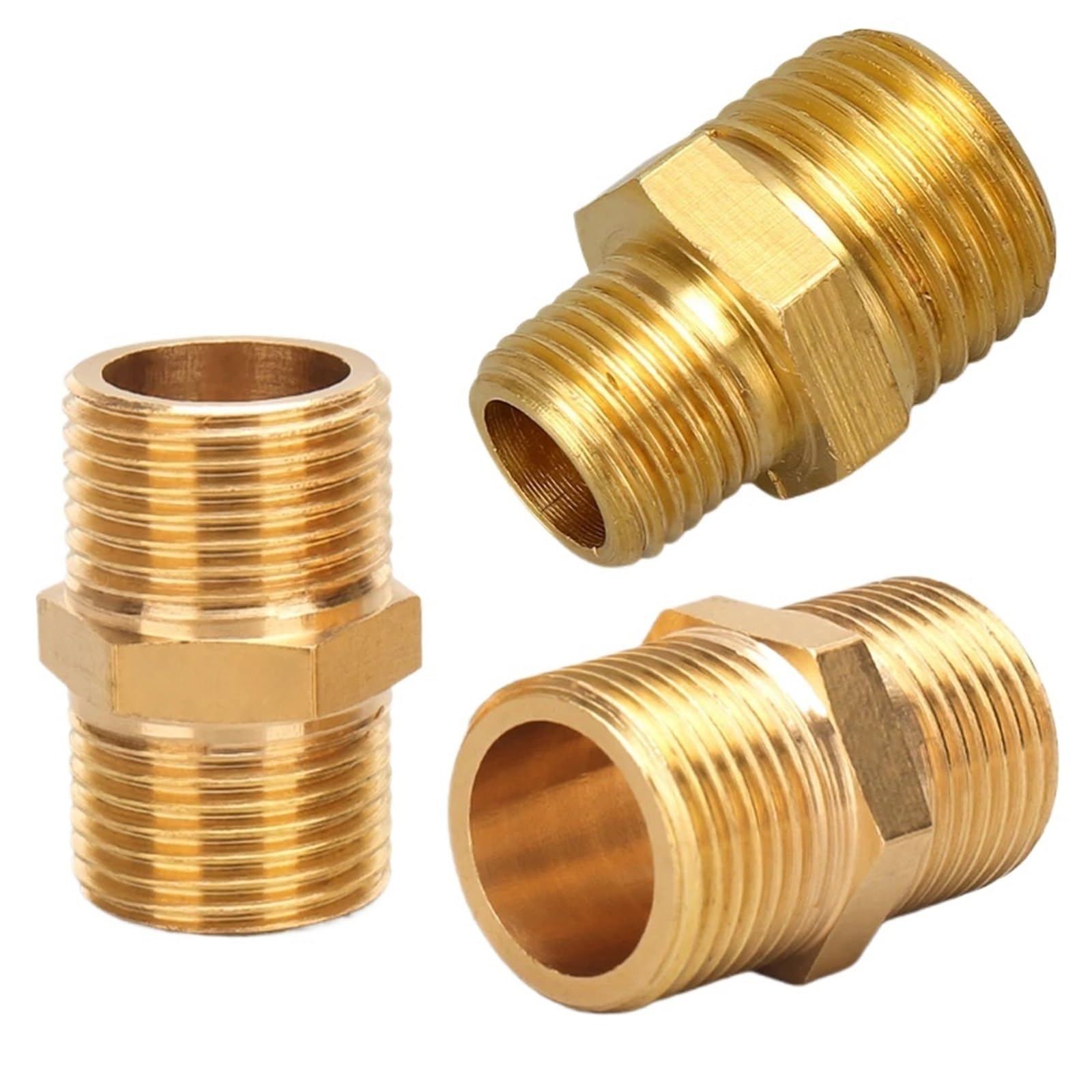 Connettori per tubi d'aria, Connettore rapido esagonale in ottone 1/8-1 in filettatura maschio-maschio acqua olio pneumatico(Kdhg6-4)