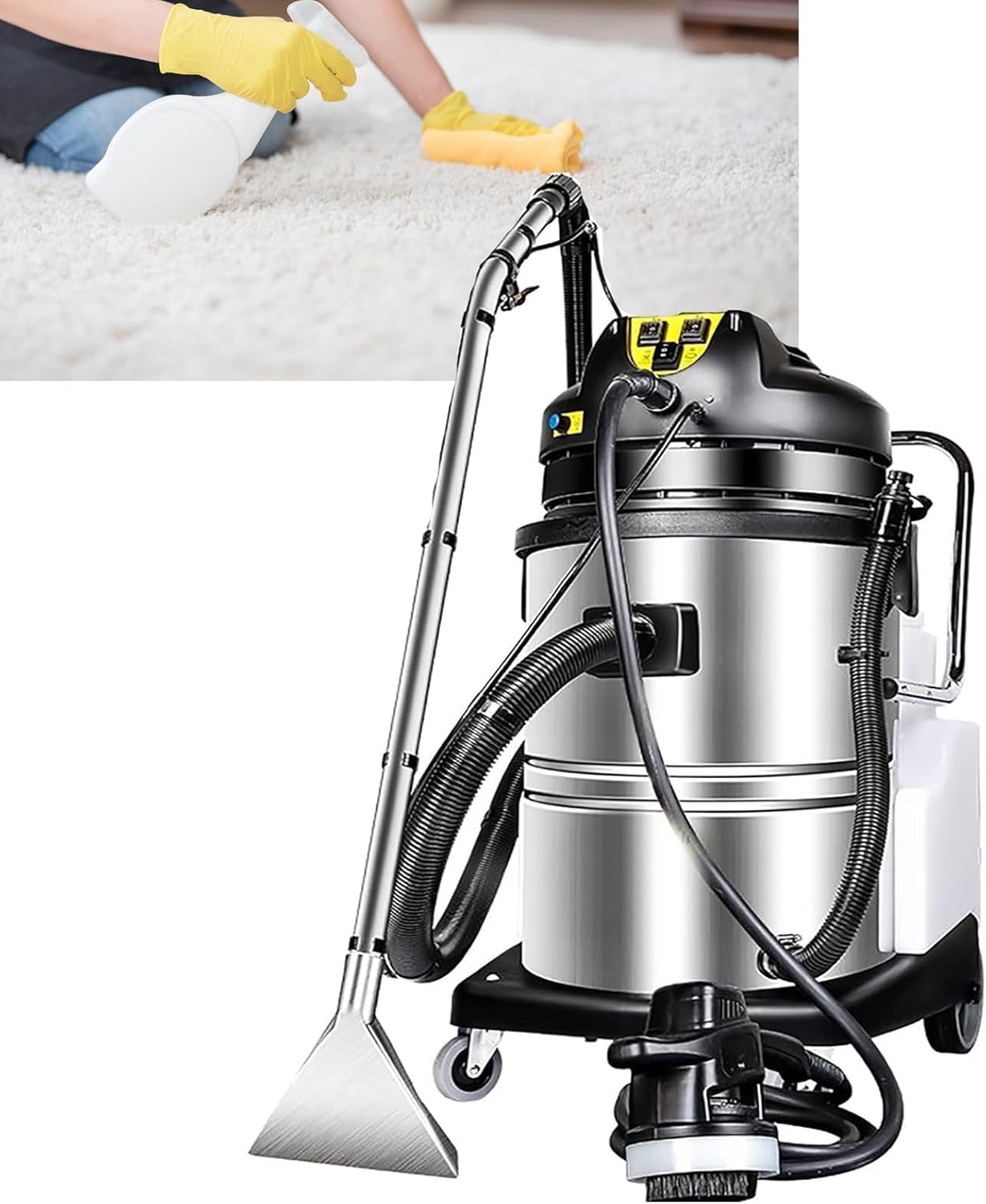 Deep Cleaning Extractor, Portable Carpet Cleaner Machine,Commercial Carpet Cleaner Machine,3 in 1 Rug Extractor, Lifts Spills from Carpets, Stairs, Upholstery,20L