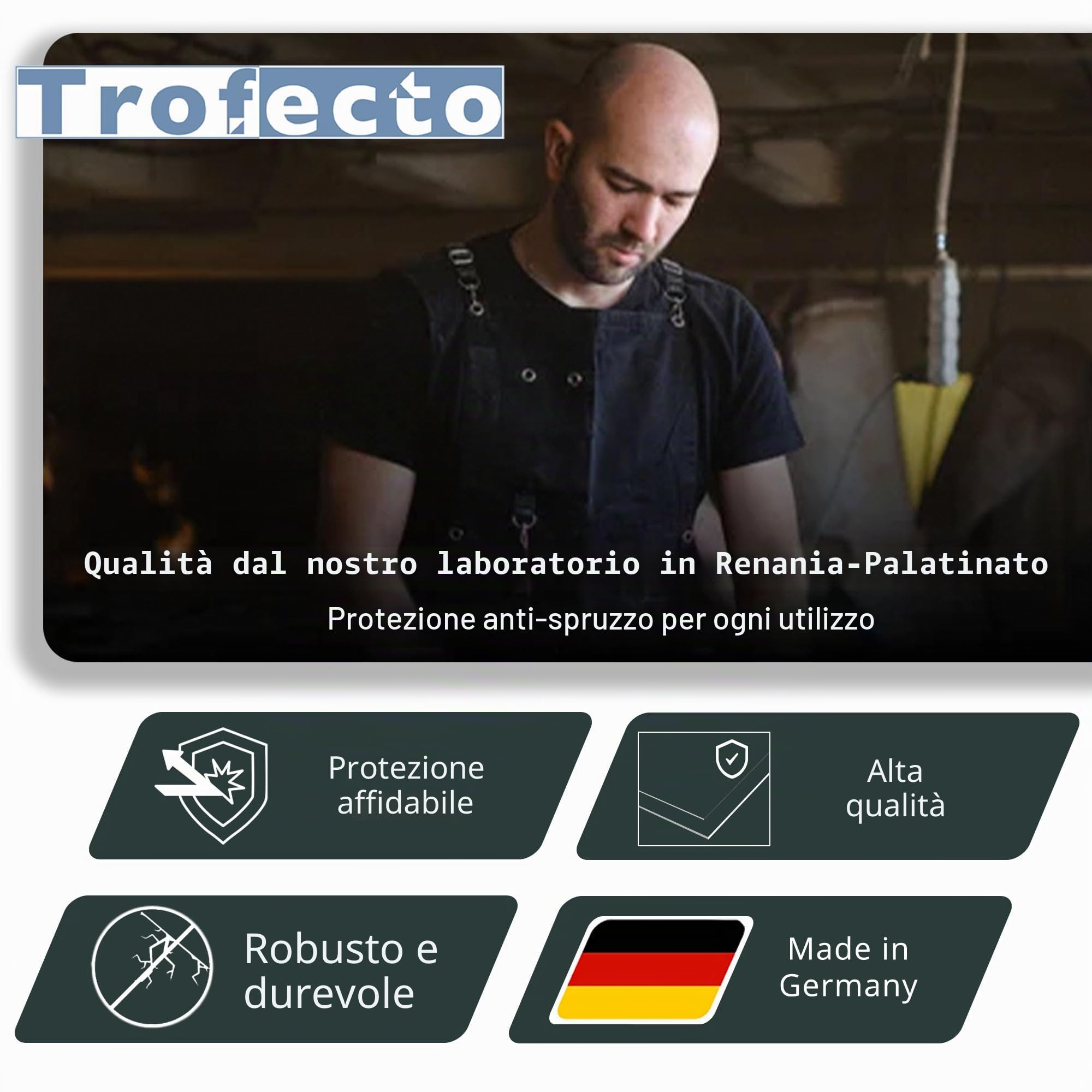 A+H Kunstoffe, protezione da sputi e tosse, tipo: 1, lunghezza: 50 cm, per la ristorazione, in PETG, per banconi delle vendite e vetrine di dolci, in vetro trasparente, Stärke 4mm