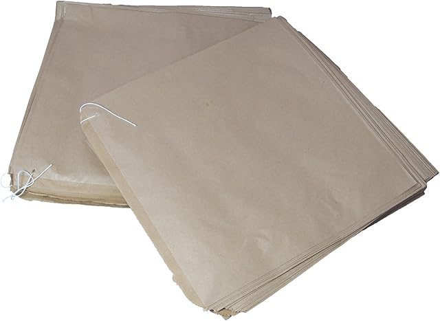 100 Large Kraft Brown Strung Paper Bags Size 12.5 x 12.5" / 315 x 315mm Fruit Veg Food Sandwich Grocery