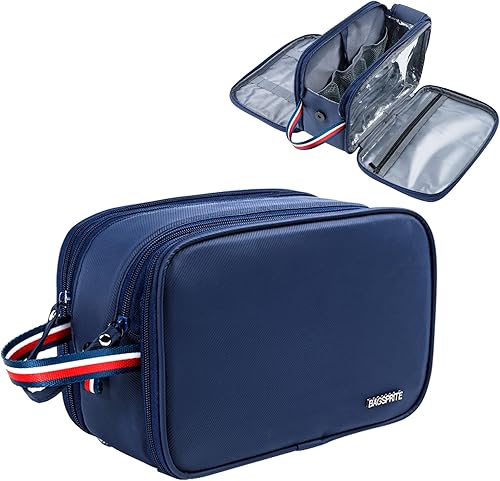 BAGSPRITE Neceser para hombre bolsa de viaje para artículos de tocador bolsa de aseo para hombre organizador de kit de afeitado bolsa de baño grande