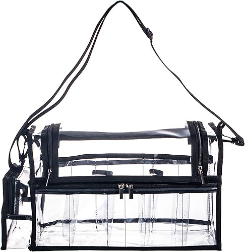 Miniatura 3 de Bolsa grande profesional profesional de PVC transparente para artista de maquillaje, brochas de maquillaje transparente, organizador de kits de