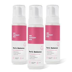 Her Fantasy Box Boric Balance Yoni Foam Wash 3 Pack 6 fl oz Each Gentle Feminine Hygiene Cleanser
