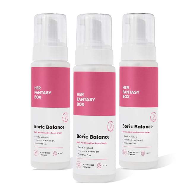 Her Fantasy Box Boric Balance Yoni Foam Wash 3 Pack 6 fl oz Each Gentle Feminine Hygiene Cleanser