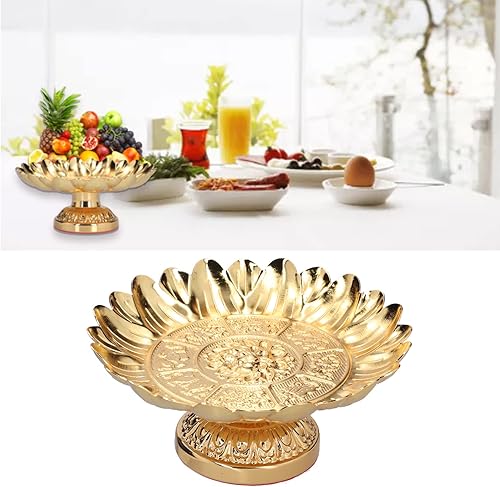 Miniatura 4 de Frutero con patas de aleación, estilo retro, bandeja de frutas, plato de fruta, centro de mesa, soporte de exhibición de postres para templos,