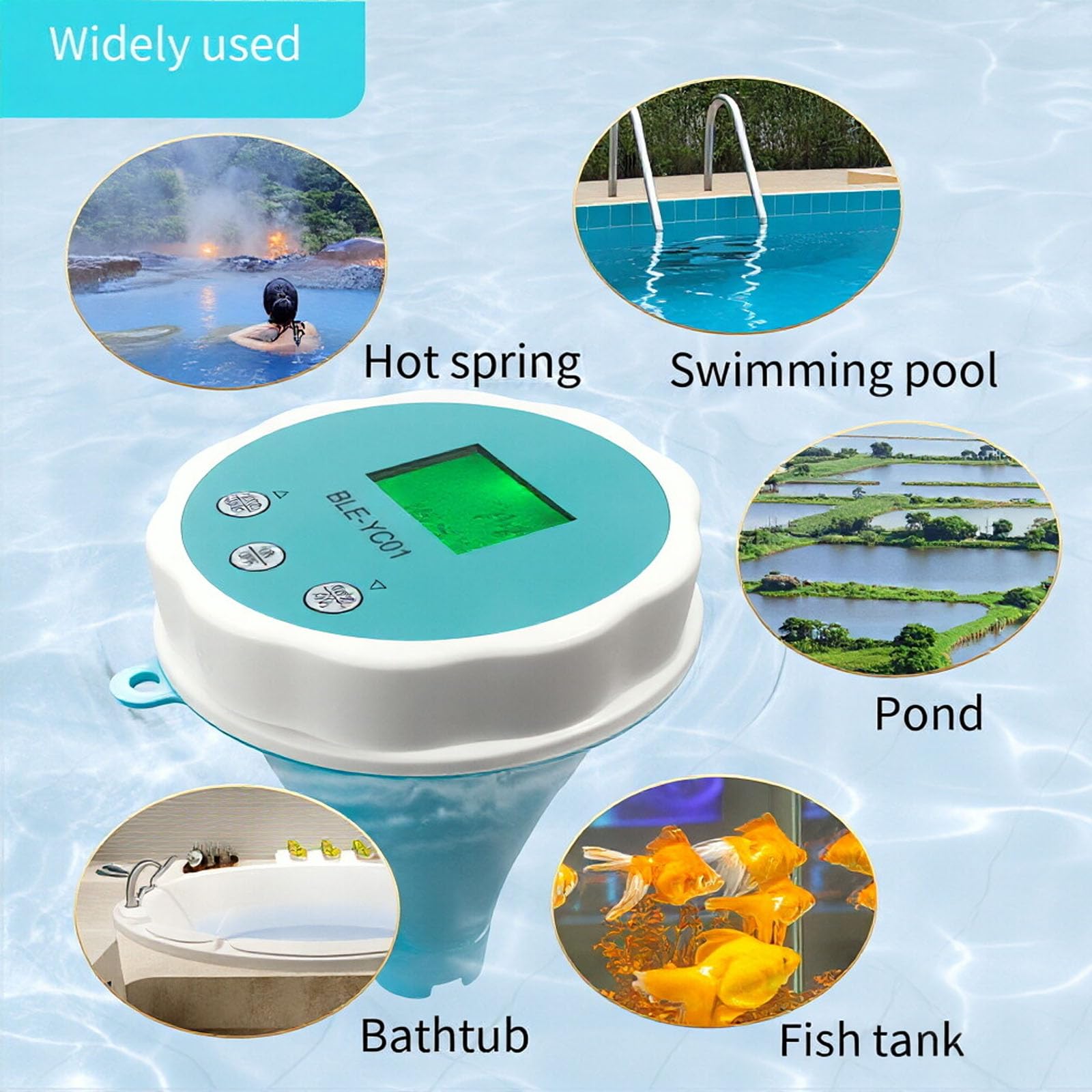 Tester dell'Acqua Intelligente 6 in 1, Kit Bluetooth per Il Test dell'Acqua Domestica con Monitoraggio App, Temperatura PH EC TDS ORP CL, per Acqua Potabile, Pozzo, Città, Piscina, Acquario