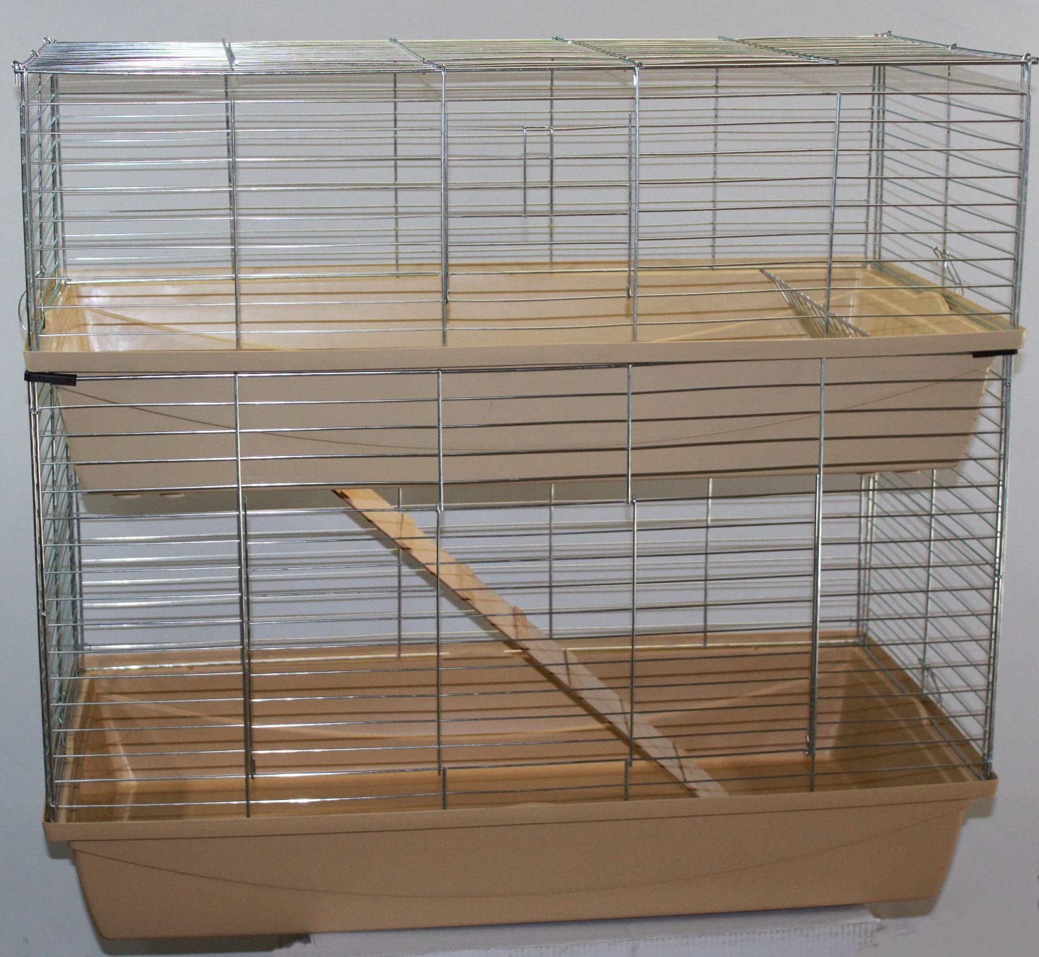 XXL 1m doppel Hasenkäfig Meerschweinchenkäfig beige
