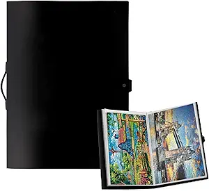 SAWTKLF Puzzle Storage Folder for 1000 Pieces,Space-Saving Puzzle Organizer and Storage, Puzzle Saver，Holds 20 Puzzles, Dust-Proof Storage Puzzle Accessories (Black)