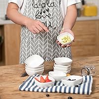 Vista 2 de MALACASA Juego de cuencos para salsas de porcelana de 5 oz, paquete de 12 ramekins pequeños, platos para salsas, ramekins pequeños apilables