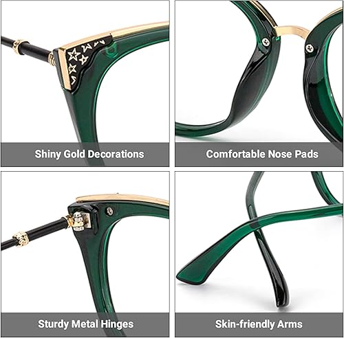 Miniatura 4 de Zeelool Gafas retro de gran tamaño con bloqueo de luz azul ojo de gato para mujer Dalton OP01934