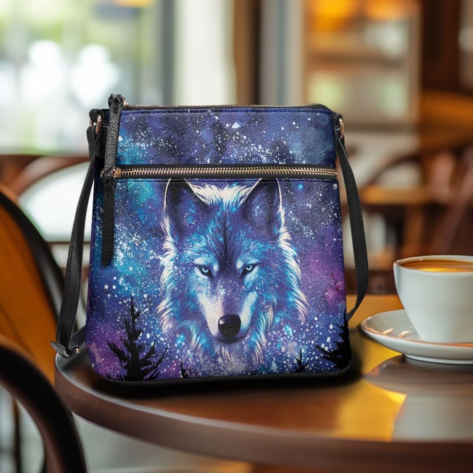 chaqlin Bolso bandolera grande para mujer, de cuero, para Navidad, bolso de hombro