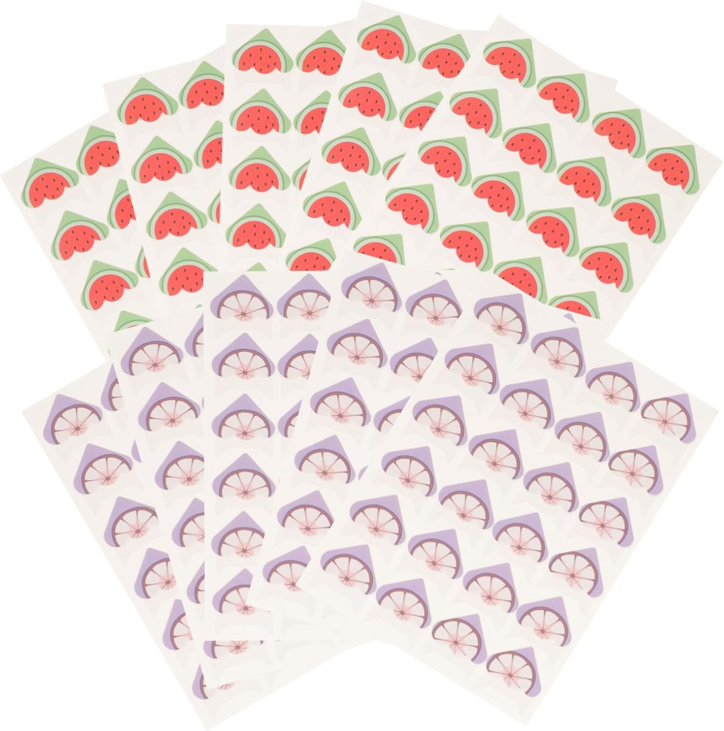 NUOBESTY 10sheets Self-Adhesive Photo Corner Stickers Cute Fruit-Themed Picture Mounting Corners for Scrapbooking and Albums Watermelon Mangosteen