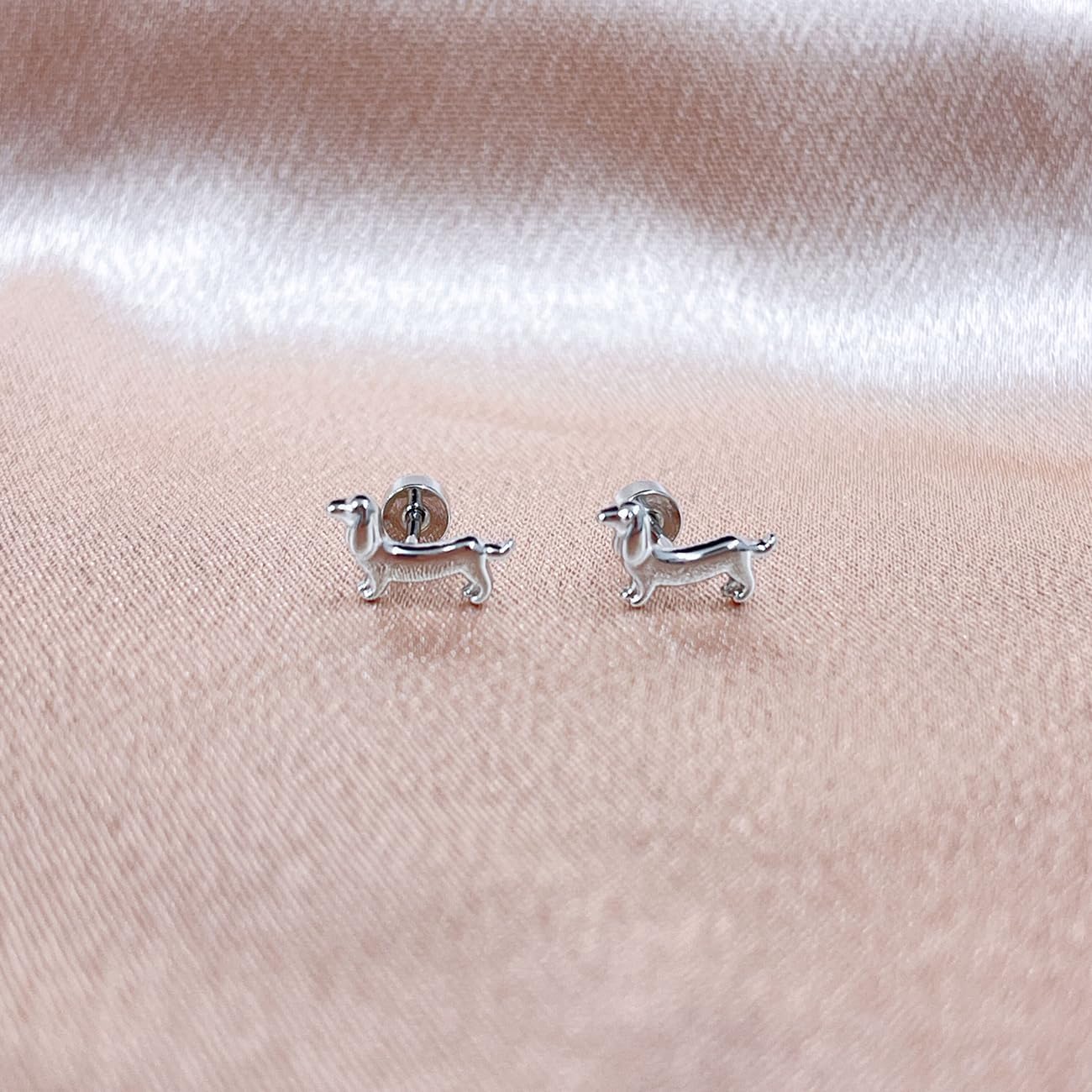 Cute Dachshund Dog Cartilage Helix Stud Earrings for Women Men Stainless Steel Puppy Animal Pet Screw Flat Back Tragus Tiny Studs Earring Adorable Christmas Jewelry Gifts Birthday 18G - Image 6