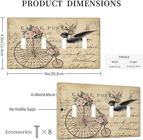 Vista 915 de Cubiertas decorativas de salida de estrella de mar playera, tablero de madera azul de concha de mar de 1 banda, decoración individual GFCI, placa