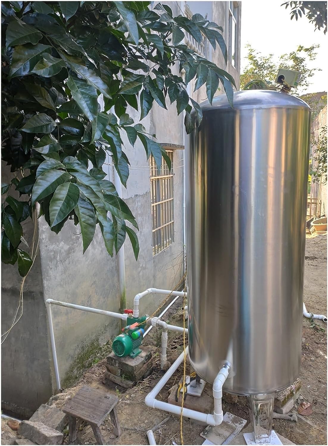AviiSo Kanister Wassertank Vertikale Wasserspeicher-Blasenbehälter für Warmwasserbereiter/Garten/Brauchwasser, Druckbrunnentanks mit Montagesatz (Size : 15.8Gal/60L(60X40cm/23.6x15.7in))