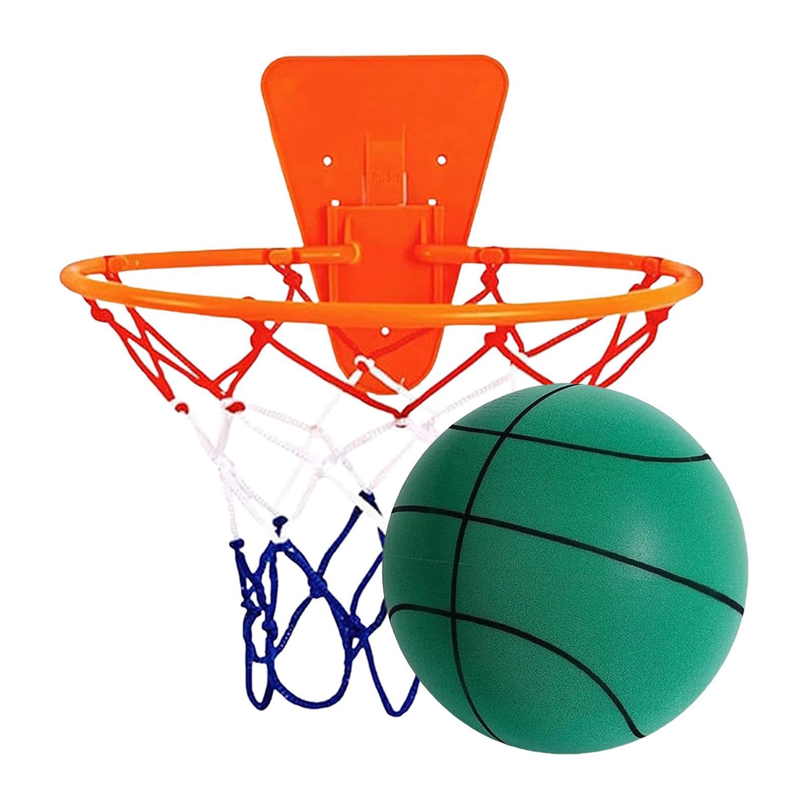 Silent Ball Indoor, Wall Mounted Silent Basketball Indoor, Soft Foam Soundless Ball With Hoop And Net, Bounce Sport Balls For Kids Home Gym Apartment