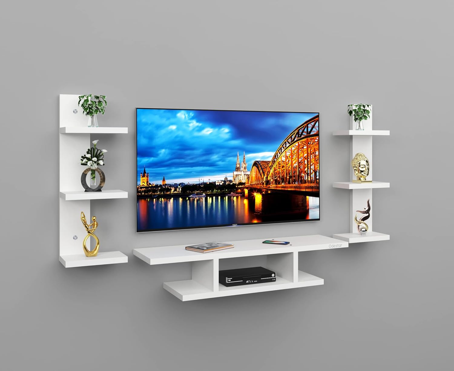 Odestar Dax Engineered Wood TV Entertainment Unit White (Ideal for Upto 32″)