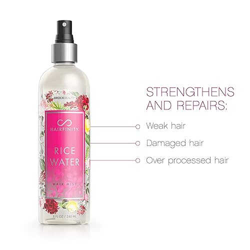 Miniatura 2 de Hairfinity Rice Water Hair Mist - Fórmula sin silicona y sulfato - Lo mejor para cabello dañado, seco, rizado o encrespado - Seguro para queratina y