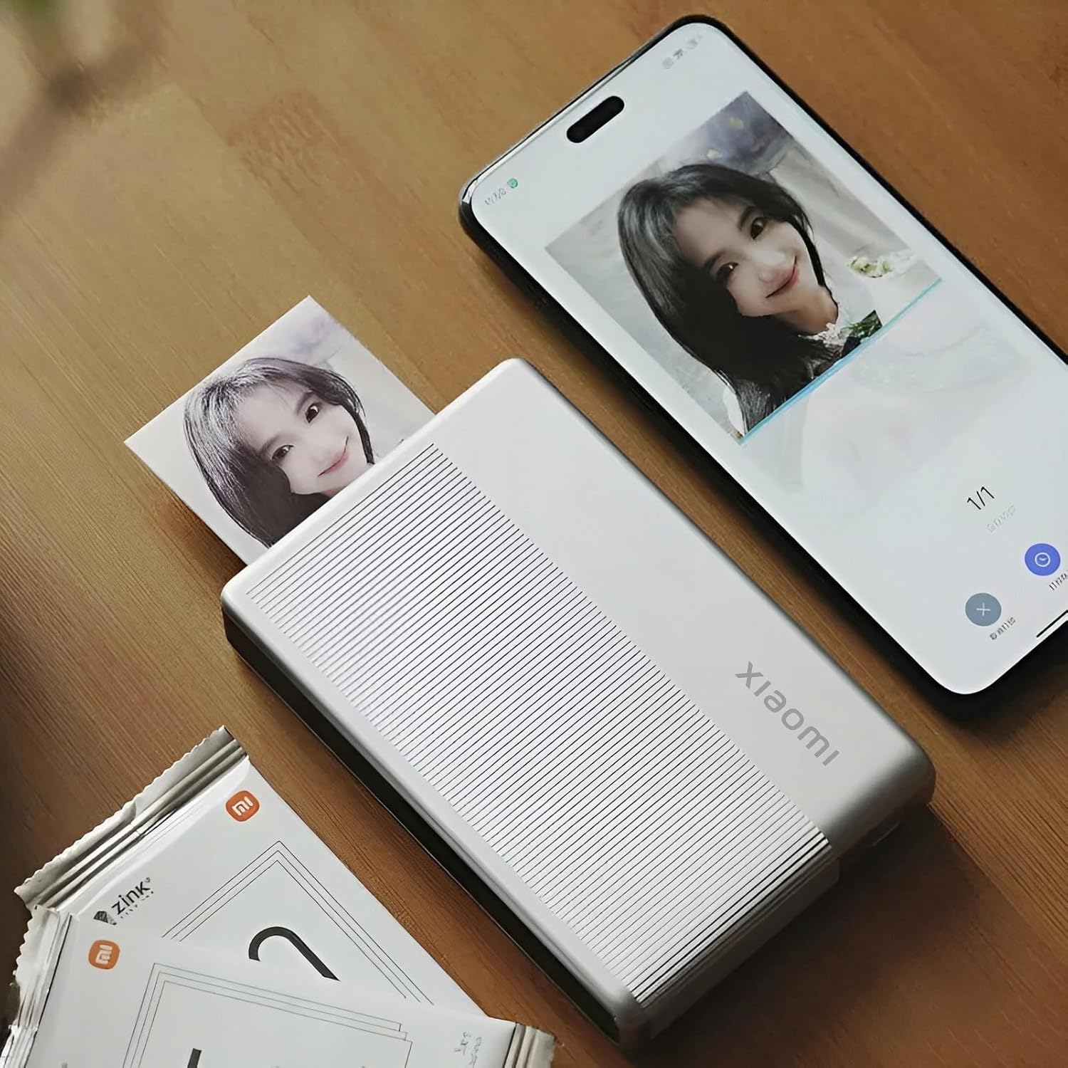 per Xiaomi Stampante Bluetooth a Sublimazione per Stampa Foto Istantanee AR con Tecnologia Zero Ink Printing Photo Printer 300DPI tascabile con cartuccia 20 fogli carta ZINK Print Paper