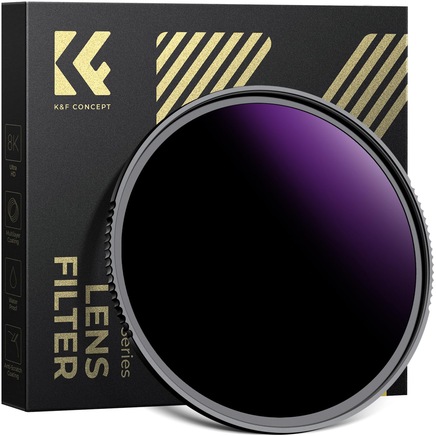 K&F Concept 77mm ND100000 Sonnenfinsternisfilter Fester ND Filter Graufilter für Himmelsereignisfotografie (20 Blendenstufen) Nano-Xcel