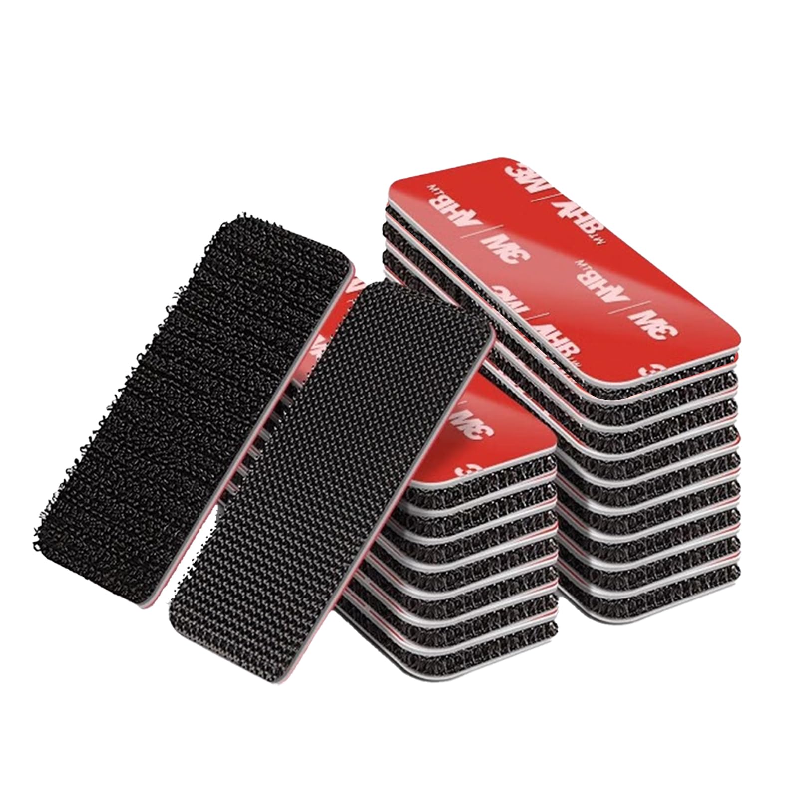 20 PCS Heavy Duty Hook and Loop Strips, 7 cm × 2.5 cm Velcro Tape, Waterproof and Heat-resistant, Ideal for Indoor and Outdoor Use, Strong Adhesive Design, Black