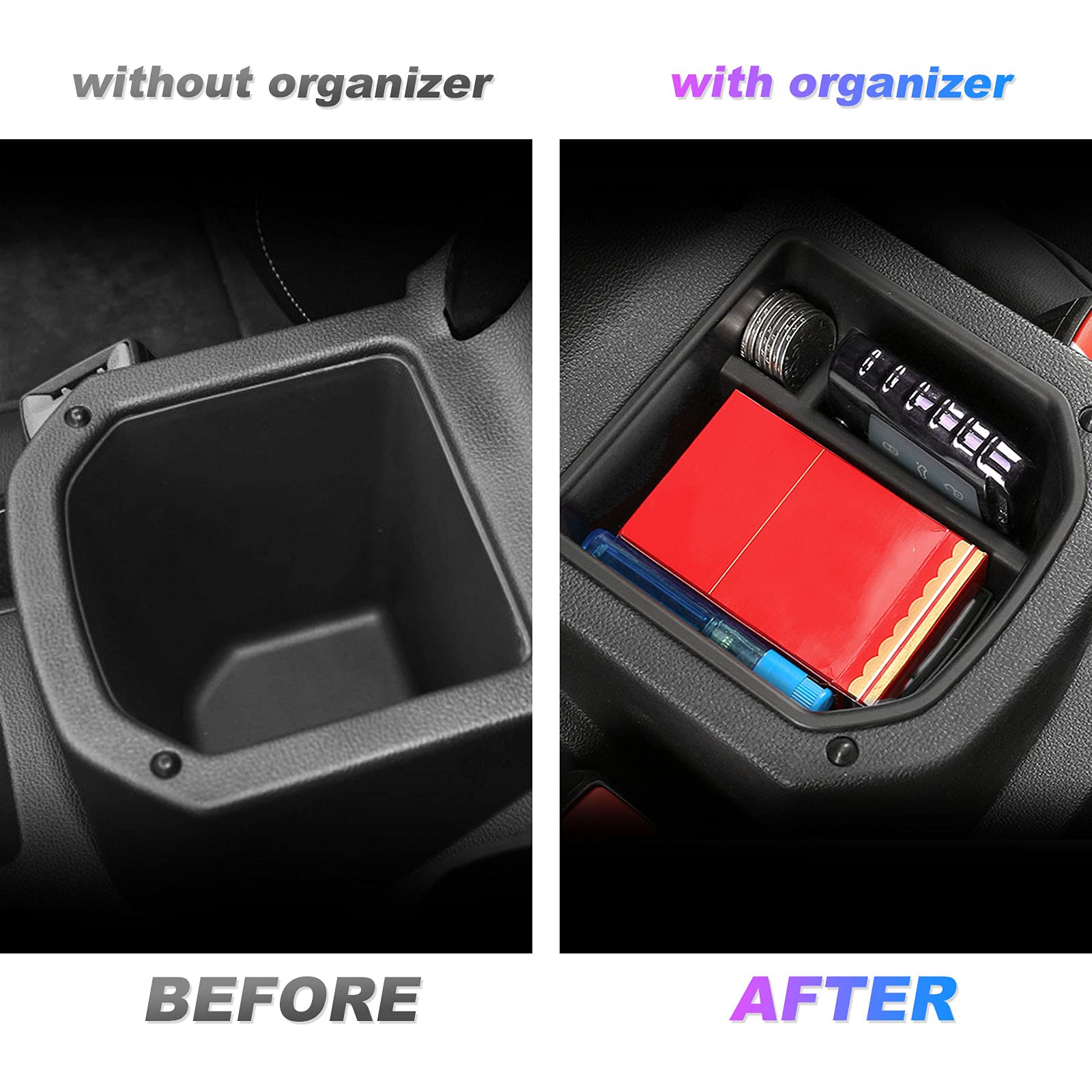 Organizer Console Per VW T-Cross 2018-2025 - Van Portaoggetti, Nero, Per Bracciolo