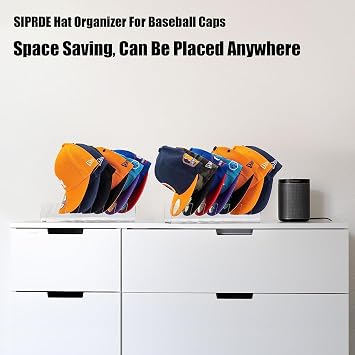 2pcs Cap Organizer For Baseball Caps, Acrylic Hat Organizer,Hat Racks Baseball Caps Display For Bedroom, Closet, Dresser, Office (black)