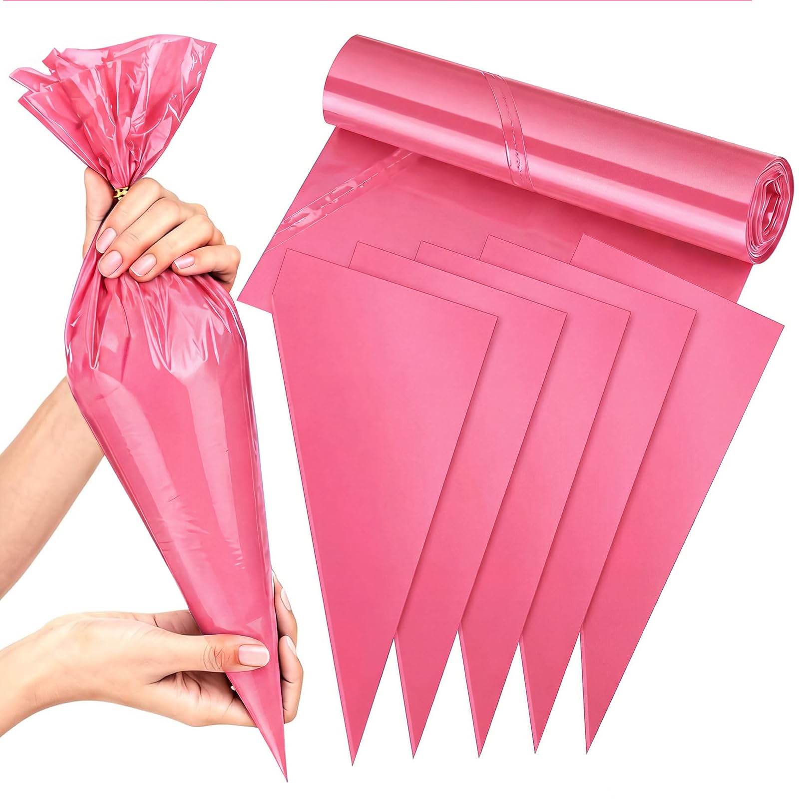 YINKIGI 21 Inch Large Piping Bags Disposable Thickened, 30 Pack, Pink โ image 1