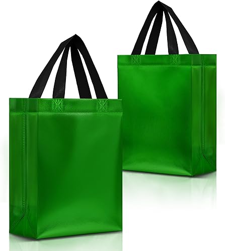 Nush Nush Bolsas de regalo verdes de tamaño mediano Juego de 12 bolsas de regalo reutilizables color verde brillante con un acabado brillante Nush Nush Bolsas de regalo verdes de tamaño mediano Juego de 12 bolsas de regalo reutilizables color verde brillante con un acabado brillante