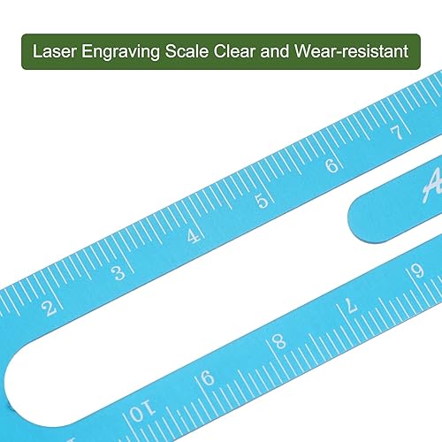 Miniatura 4 de HARFINGTON 3 reglas rectas de 4.7in de aleación de aluminio métrica en ambos lados, diseño hueco, herramienta de medición para niños, estudio, aula,