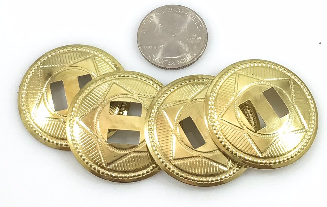 Conchos 1 1/2 Western Star Steel Bright Gold 25 Pcs