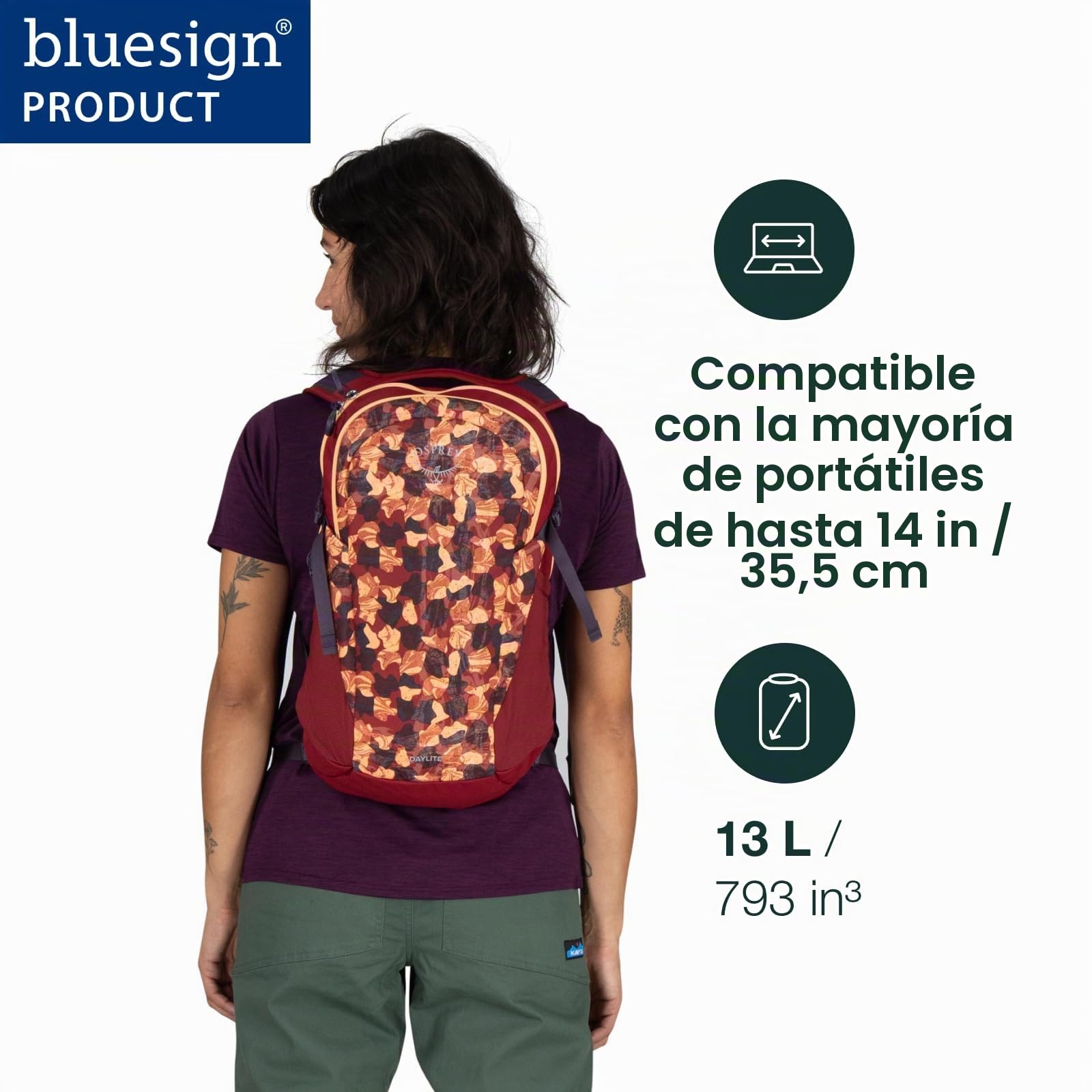 Osprey Daylite Mochila lifestyle, 13L, Iris Pink